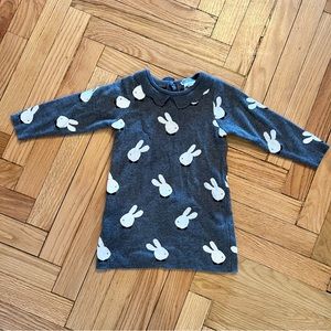 Jacadi Paris Toddler Bunny Fleece Dress/ Sweater Dress